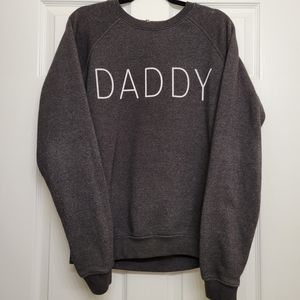 Unisex Custom Designed Dark Gray Daddy Crew Neck Sweatshirt, Size Medium